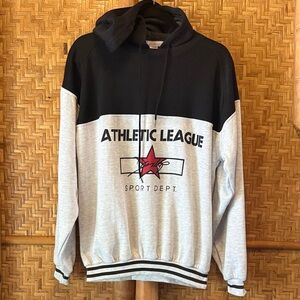 Vintage Dunlop Athletic League Black and Gray Hoodie large